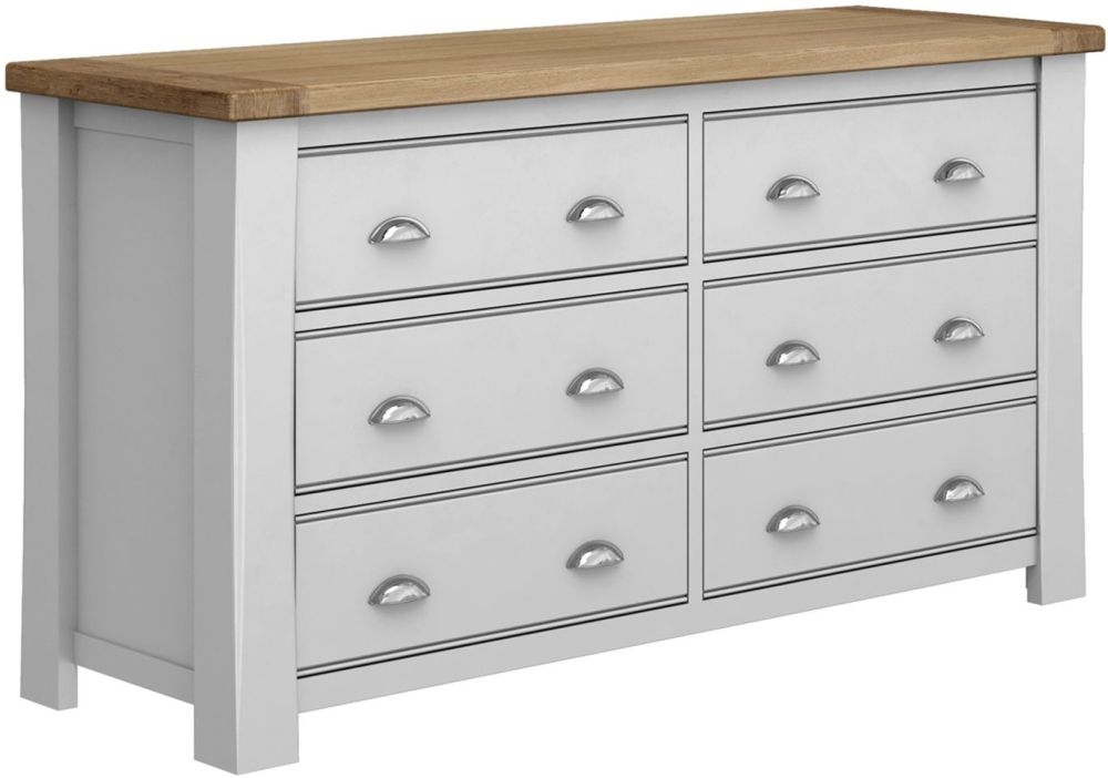 Vida Living Amberly Grey Painted 6 Drawer Dressing Chest
