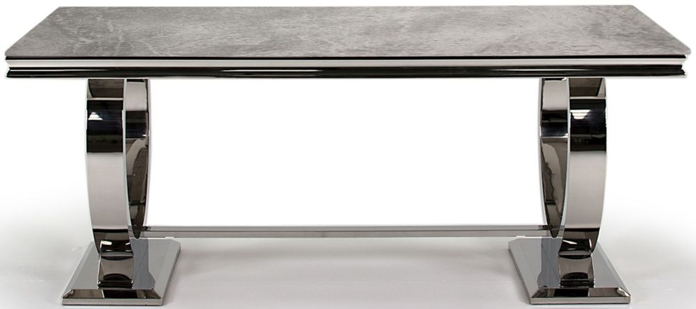 Vida Living Arianna 200cm Grey Marble Dining Table