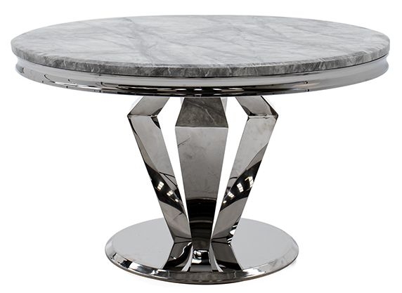 Vida Living Arturo 130cm Grey Marble Round Dining Table