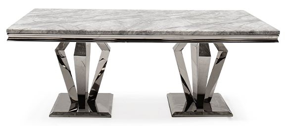 Vida Living Arturo 160cm Grey Marble Dining Table