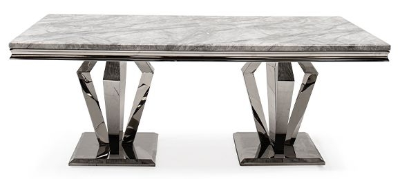 Vida Living Arturo 200cm Grey Marble Dining Table