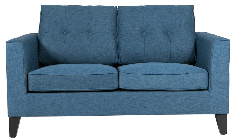 Vida Living Astrid Navy Blue Fabric 2 Seater Sofa Crib 5 Certified