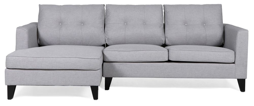 Vida Living Astrid Light Grey Fabric Corner Sofa Left Hand Facing Crib 5 Certified