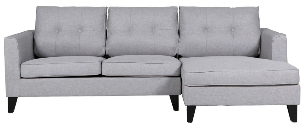 Vida Living Astrid Light Grey Fabric Corner Sofa Right Hand Facing Crib 5 Certified
