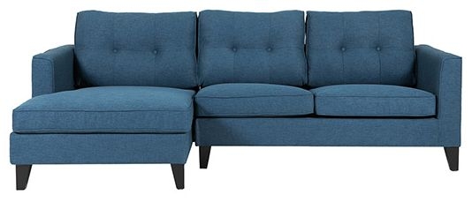 Vida Living Astrid Navy Blue Fabric Corner Sofa Left Hand Facing Crib 5 Certified