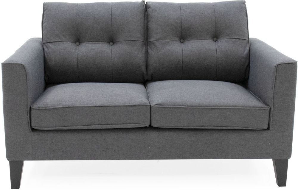 Vida Living Astrid Charcoal Fabric 2 Seater Sofa Crib 5 Certified