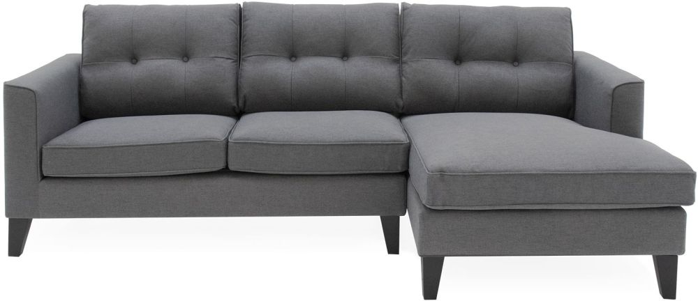 Vida Living Astrid Charcoal Fabric Corner Sofa Right Hand Facing Crib 5 Certified