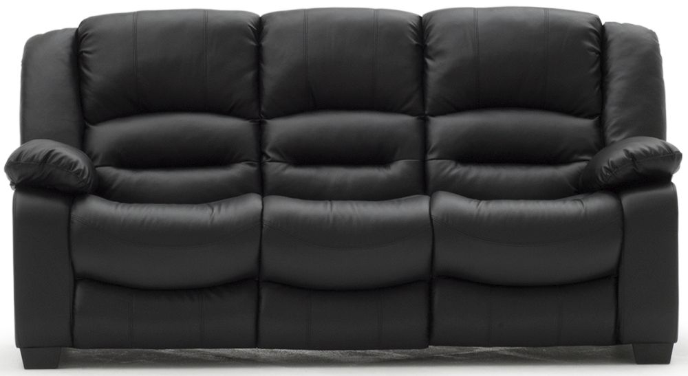 Vida Living Barletto Black Faux Leather 3 Seater Sofa
