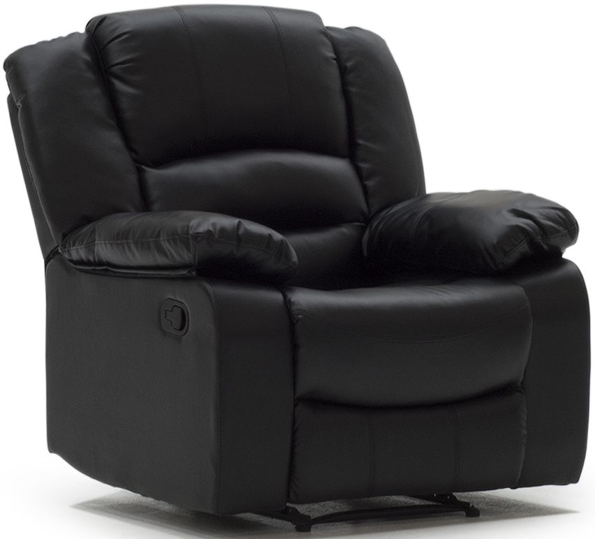 Vida Living Barletto Black Faux Leather Recliner Chair