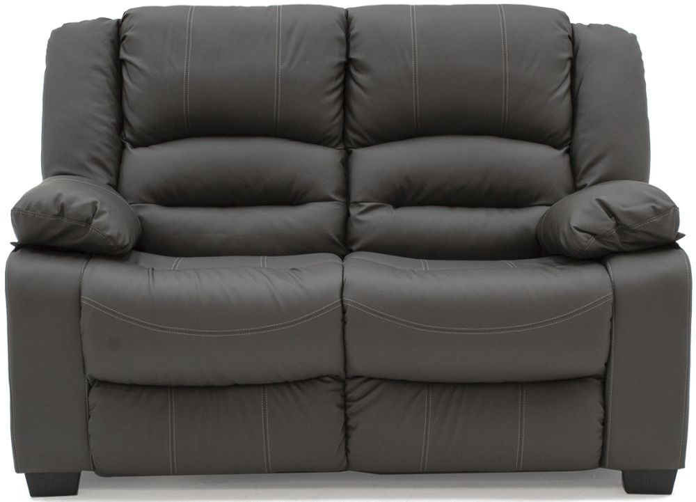 Vida Living Barletto Grey Faux Leather 2 Seater Sofa