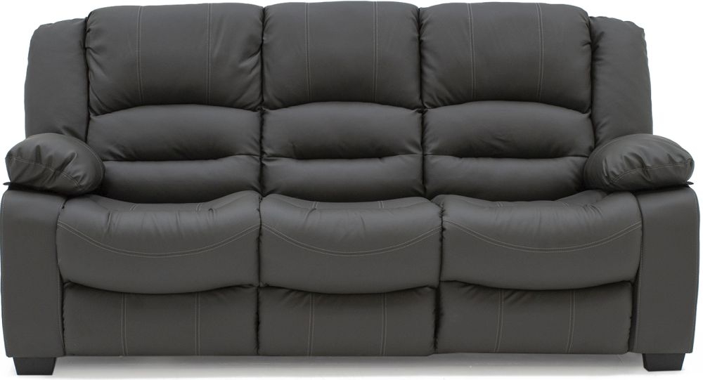 Vida Living Barletto Grey Faux Leather 3 Seater Sofa