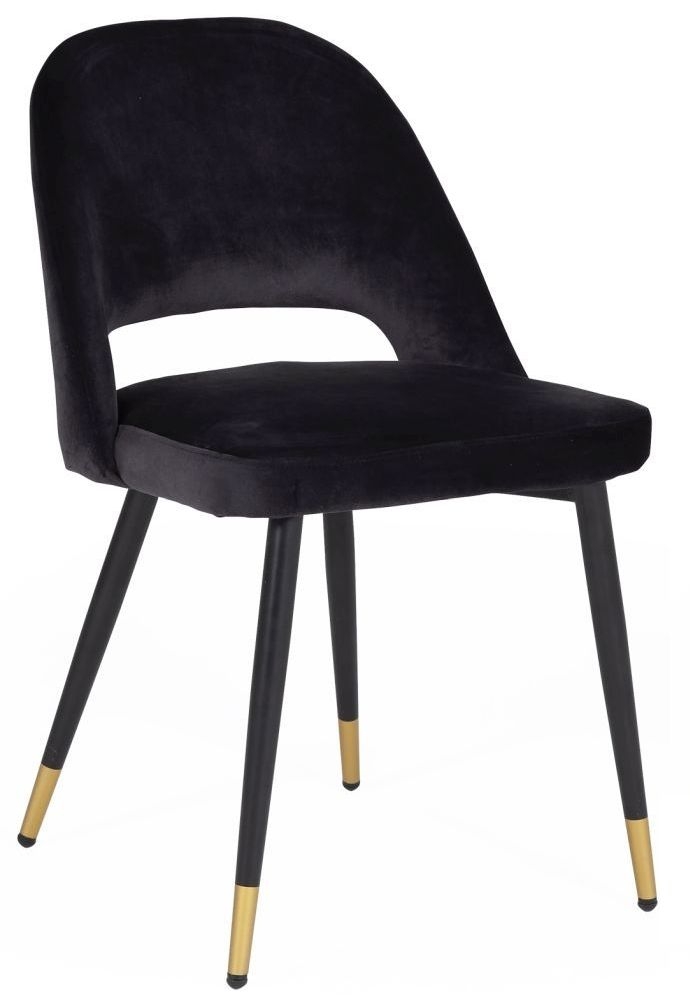 Vida Living Brianna Black Velvet Dining Chair Sold In Pairs