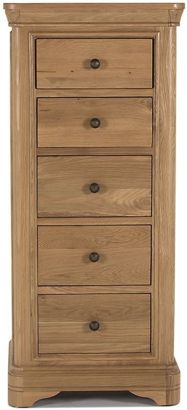 Vida Living Carmen Oak 5 Drawer Tall Chest