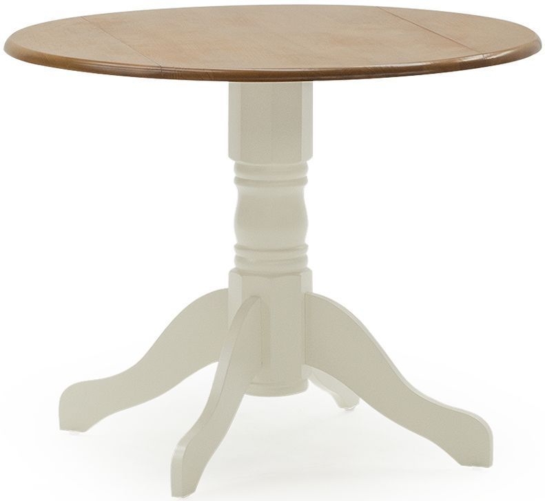 Vida Living Brecon 90cm Buttermilk Round Single Pedestal Dining Table