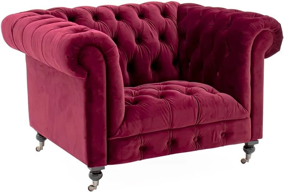 Vida Living Darby Berry Velvet 1 Seater Sofa Clearance Fss14464