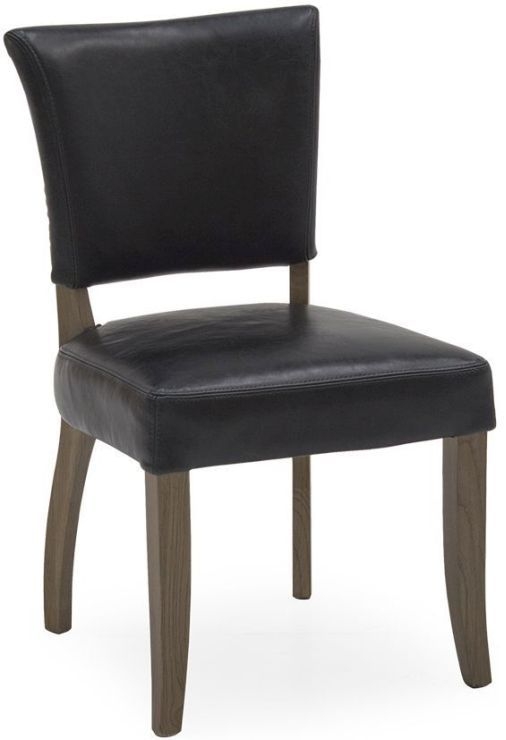 Vida Living Duke Ink Blue Leather Dining Chair Sold In Pairs