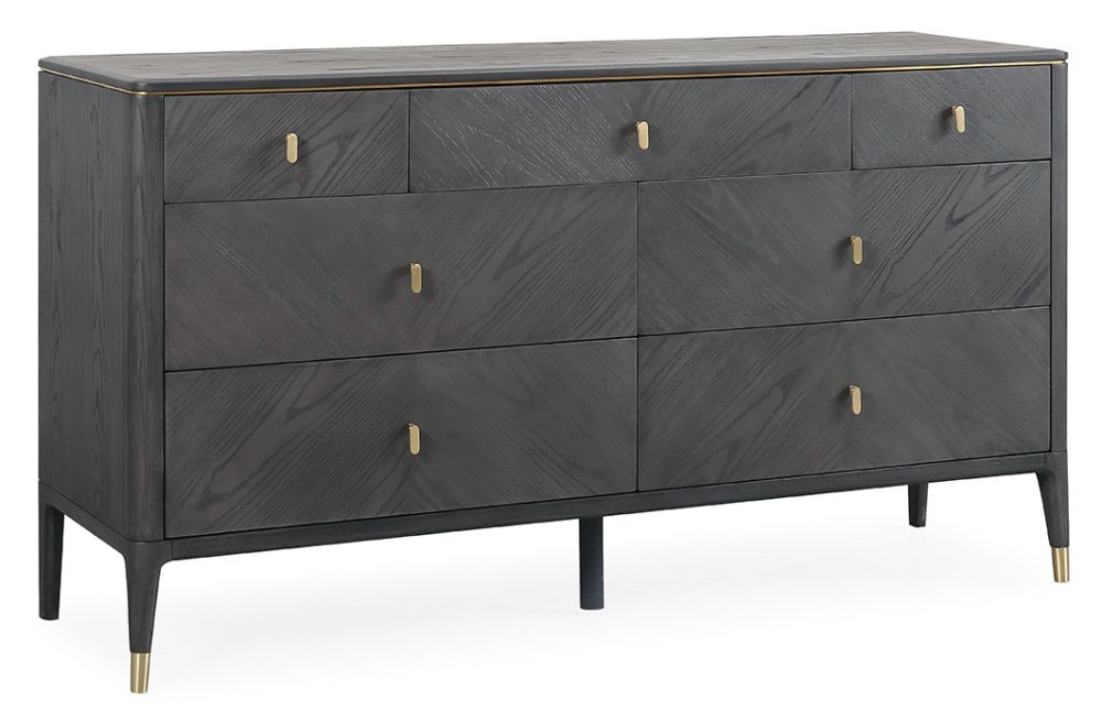 Diletta Brown Ebony Dressing 7 Drawer Chest