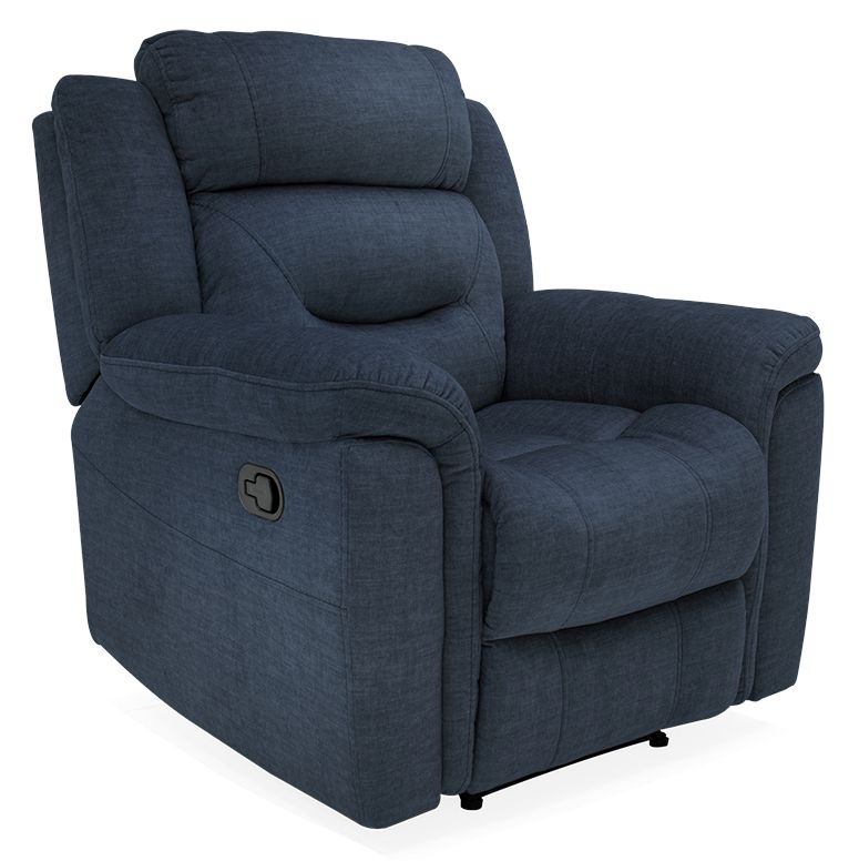 Vida Living Dudley Blue Fabric Recliner Armchair