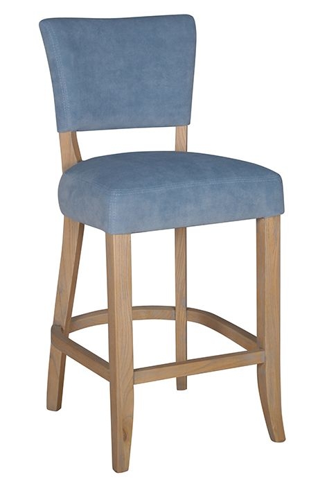 Vida Living Duke Blue Velvet Fabric Bar Stool Sold In Pairs