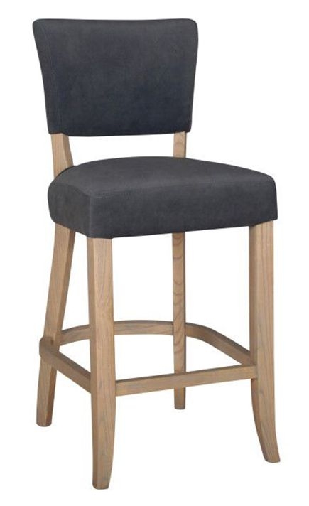 Vida Living Duke Dark Grey Velvet Fabric Bar Stool Sold In Pairs