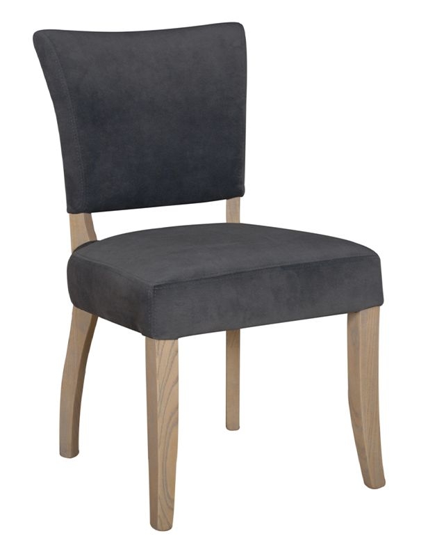 Vida Living Duke Dark Grey Velvet Fabric Dining Chair Sold In Pairs