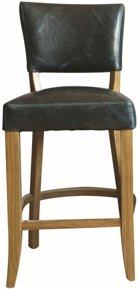 Vida Living Duke Ink Blue Leather Bar Stool Sold In Pairs