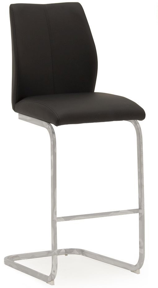 Vida Living Elis Black Faux Leather And Chrome Bar Stool Sold In Pairs