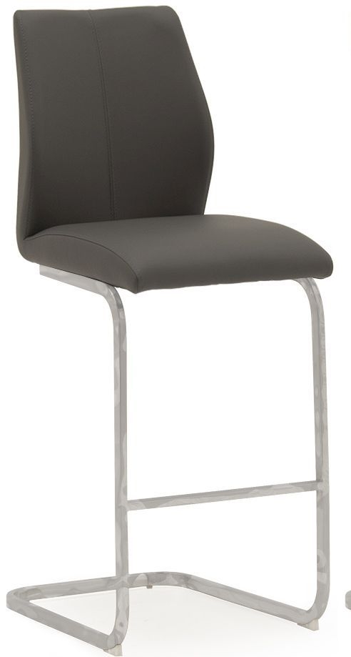 Vida Living Elis Grey Faux Leather And Chrome Bar Stool Sold In Pairs