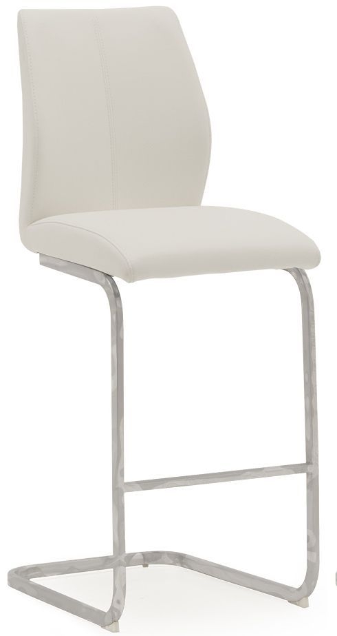 Vida Living Elis White Faux Leather And Chrome Bar Stool Sold In Pairs