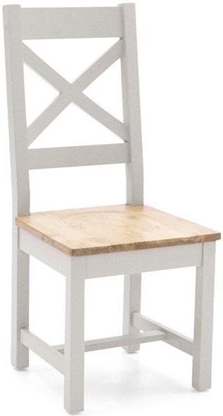 Vida Living Ferndale Grey Painted Cross Back Dining Chair Sold In Pairs
