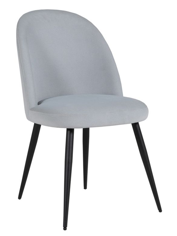 Vida Living Gabi Silver Black Legs Dining Chair Velvet Fabric Sold In Pairs
