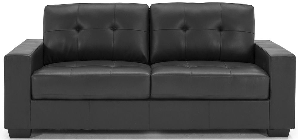 Vida Living Gemona Black Faux Leather 3 Seater Sofa