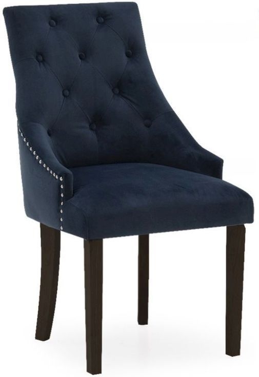 Vida Living Hobbs Midnight Velvet Wenge Leg Dining Chair Sold In Pairs