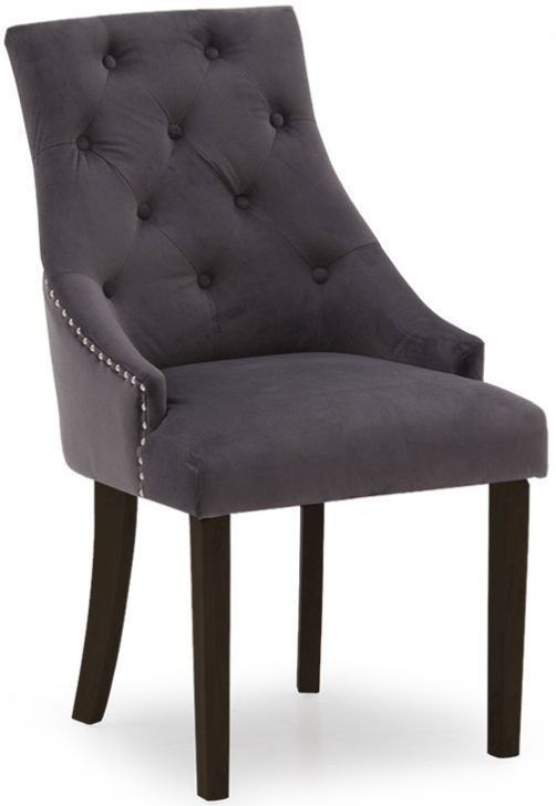 Vida Living Hobbs Misty Velvet Wenge Leg Dining Chair Sold In Pairs