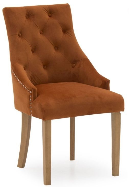 Vida Living Hobbs Pumpkin Velvet Dining Chair Sold In Pairs