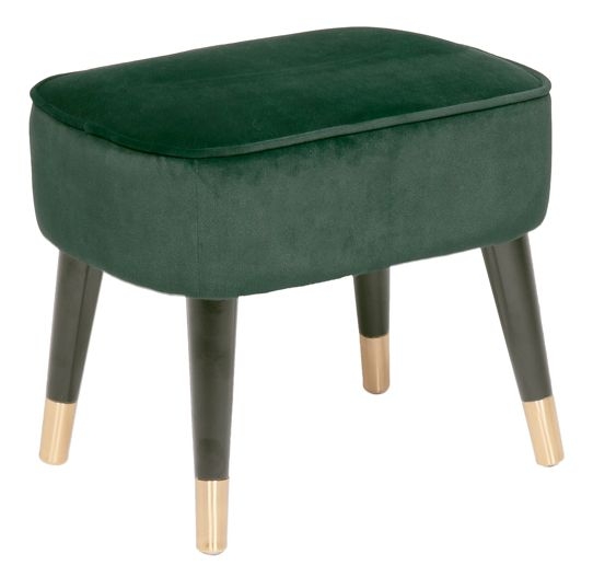 Vida Living Jude Green Velvet Fabric Footstool