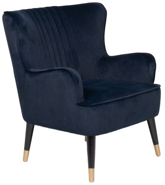 Vida Living Jude Navy Velvet Fabric Accent Chair