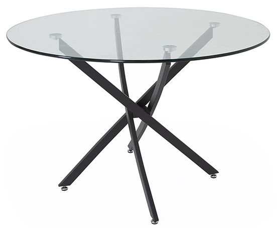 Vida Living Kacey Glass And Grey 110cm Round Dining Table