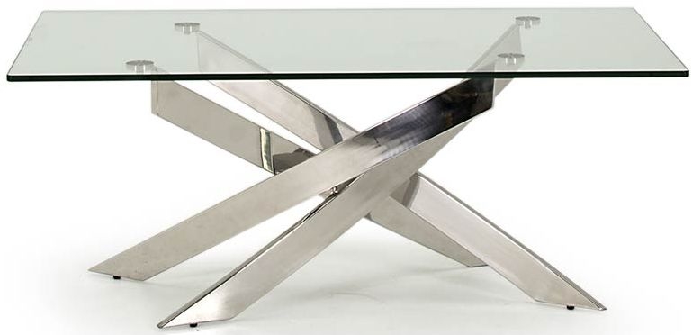 Vida Living Kalmar Glass And Chrome Coffee Table