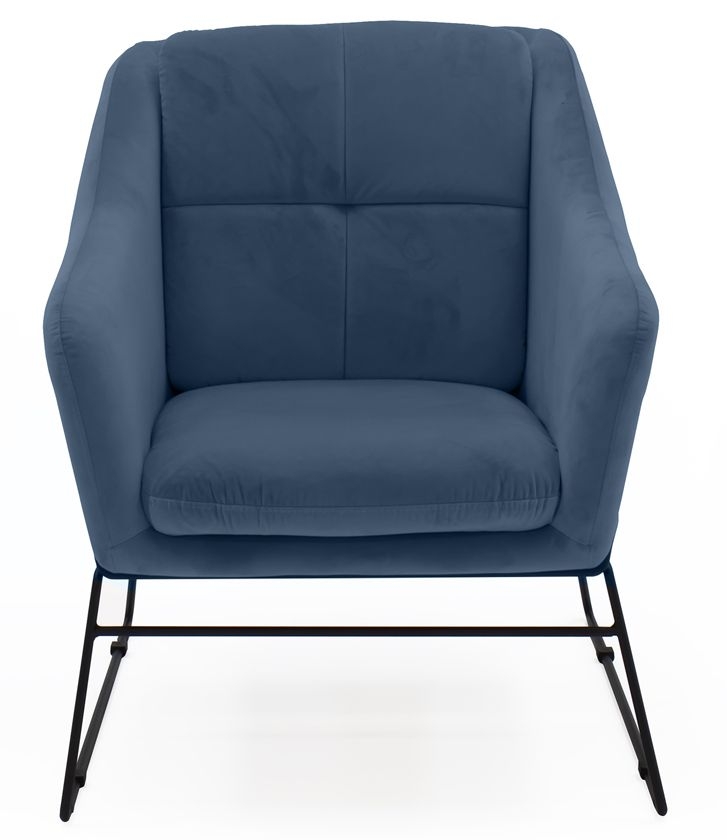 Vida Living Klaus Blue Accent Chair Velvet Fabric