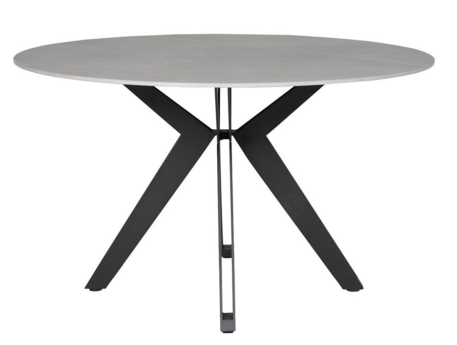 Vida Living Grey Kore Circular Dining Table 130cm Seats 4 Diners Round Top