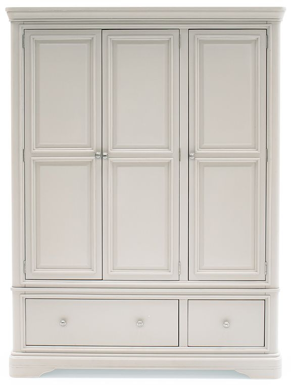 Vida Living Mabel Taupe Painted 3 Door 2 Drawer Combi Wardrobe