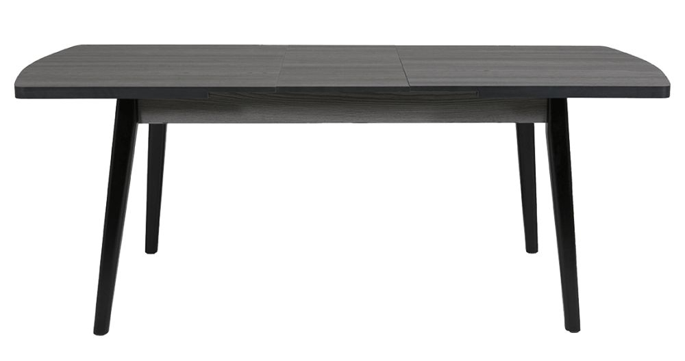 Vida Living Magda Grey And Black Dining Table 200cm Seats 8 To 10 Diners Extending Rectangular Top
