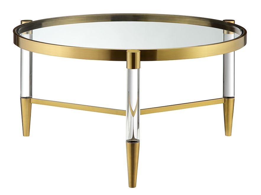 Vida Living Marissa Gold And Acrylic Circular Coffee Table