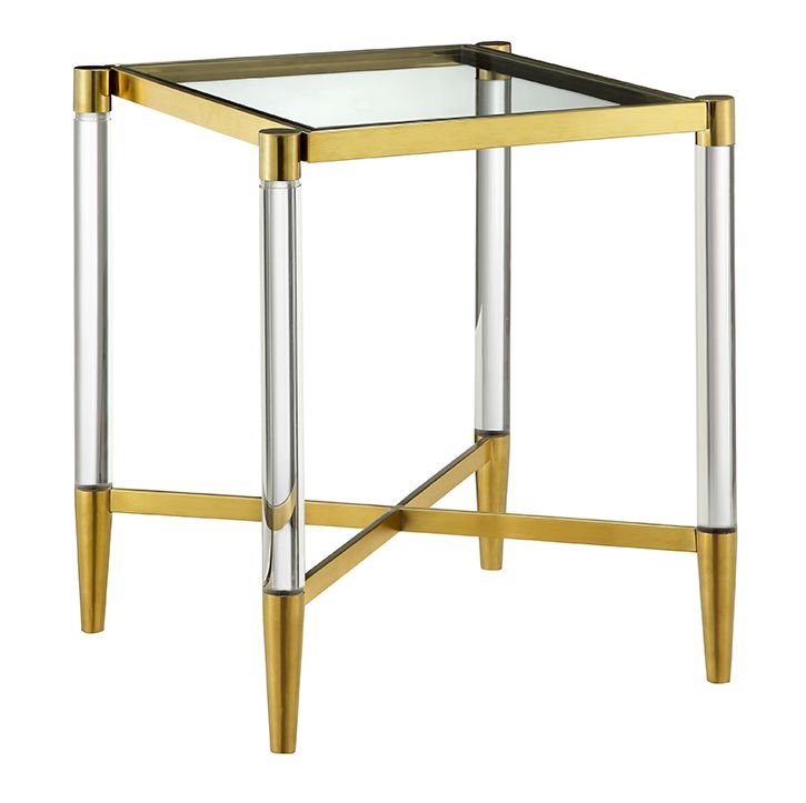 Vida Living Marissa Gold And Acrylic Circular Lamp Table