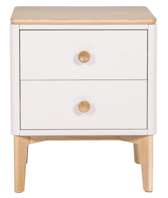 Vida Living Marlow Cashmere Oak 2 Drawer Bedside Cabinet