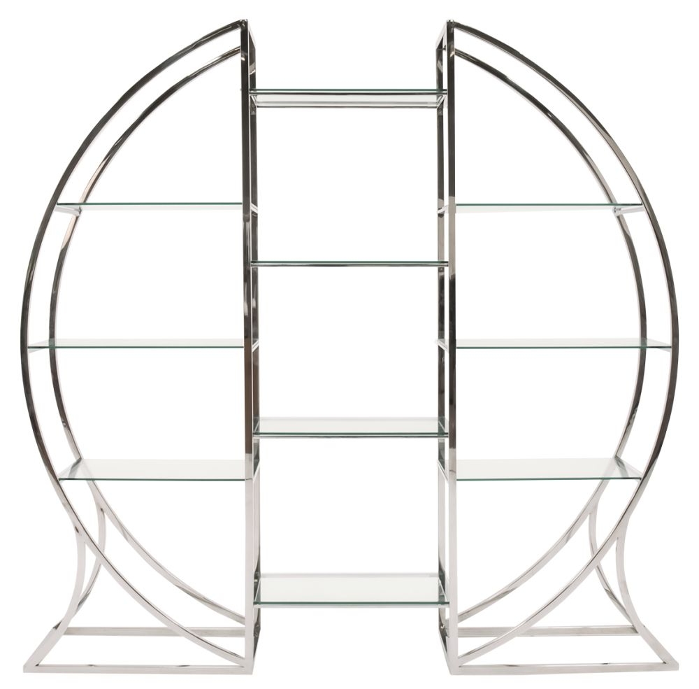 Vida Living Monica Glass And Silver Display Cabinet