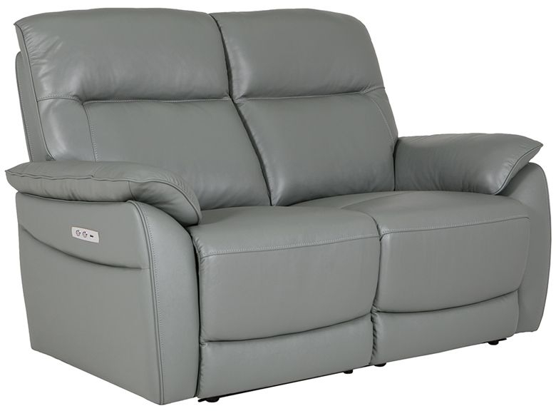 Vida Living Nerano Steel Leather 2 Seater Electric Recliner Sofa