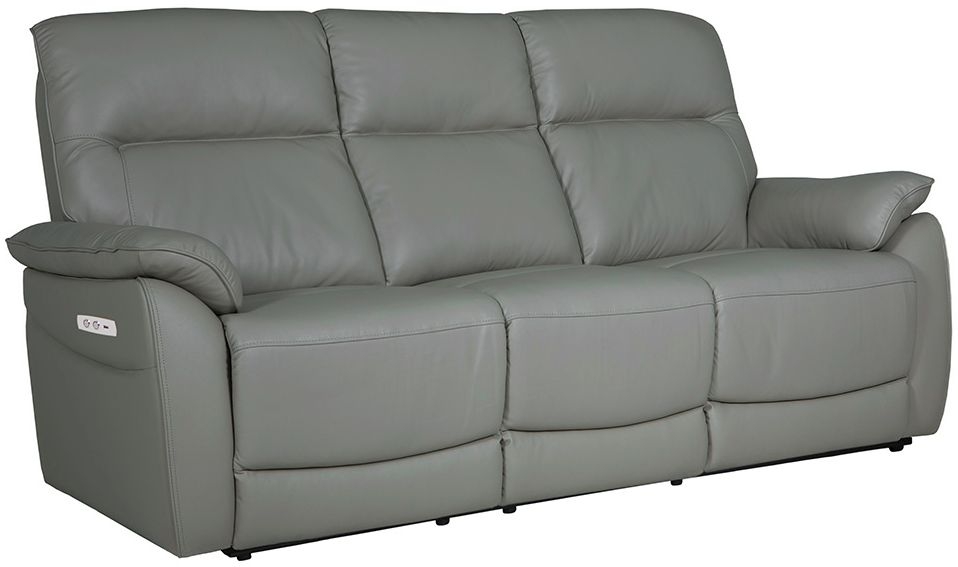 Vida Living Nerano Steel Leather 3 Seater Electric Recliner Sofa