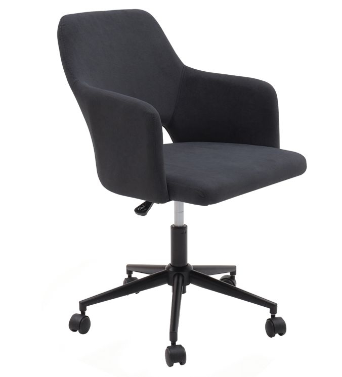 Vida Living Brixton Black Office Chair Fabric Upholstered